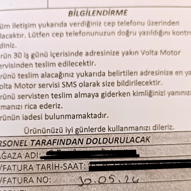 Volta Motor İletişim Eksikliği Ve Bilgi Verilmemesi