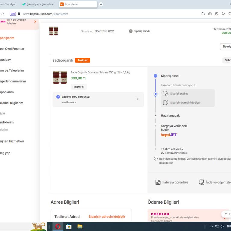 Sade Organik Satıcısı İlgisiz Hepsiburada