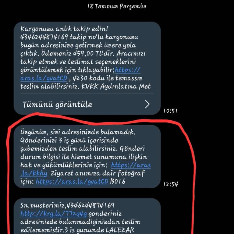 Aras Kargo Adreste Olmadığımdan Teslim Edilememiş Fakat Tüm Gün Evimdeydim
