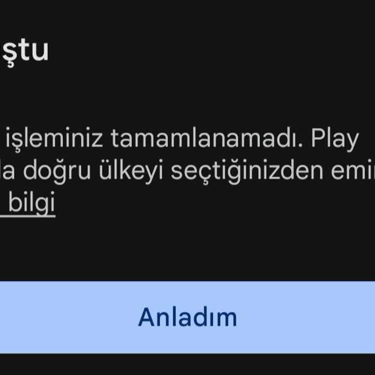 Google Play Play Store Ödeme Hatası
