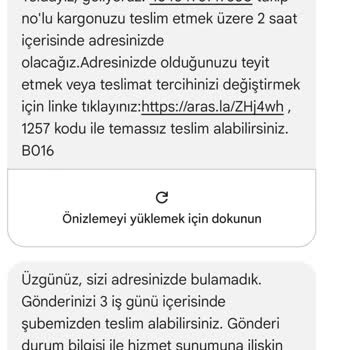Aras Kargo Kargom Bir Türlü Gelmiyor Evde Olduğum Halde Adresinizde Değil Diyor