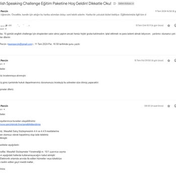 Perçin İmrek 15 Günlük Challenge Şikayet