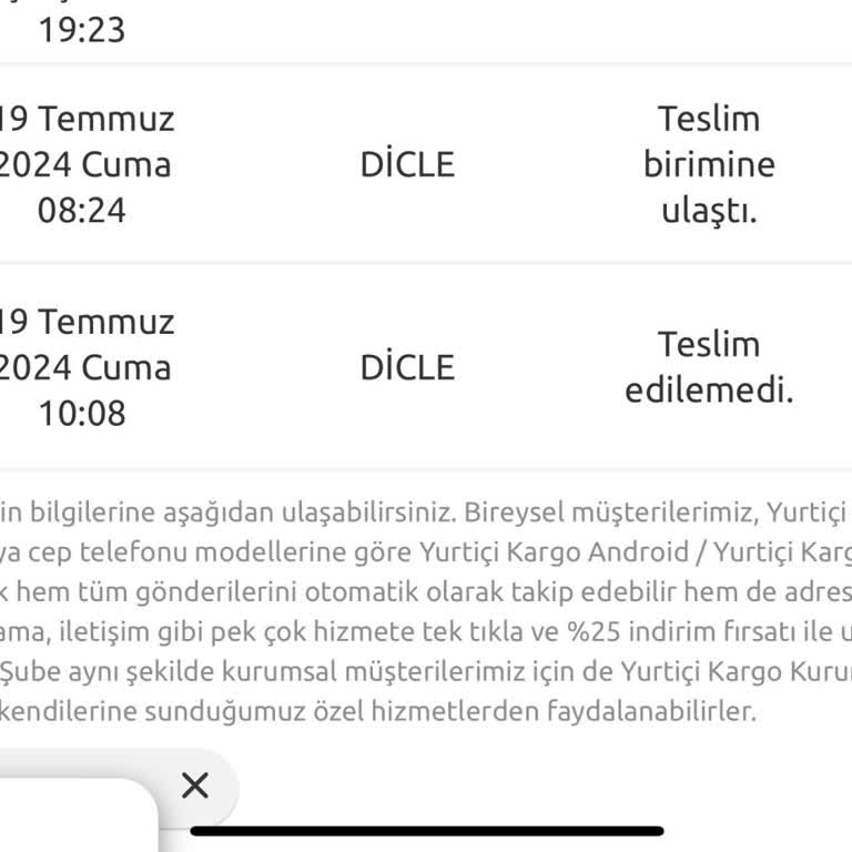 Yurtiçi Kargo Şehir Merkezindeki Kargo Teslimat Sorunu