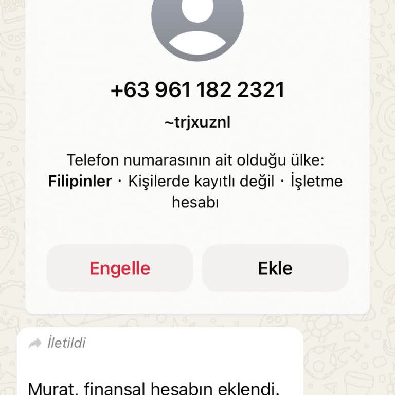WhatsApp "dan Gelen Anlamsız Mesaj