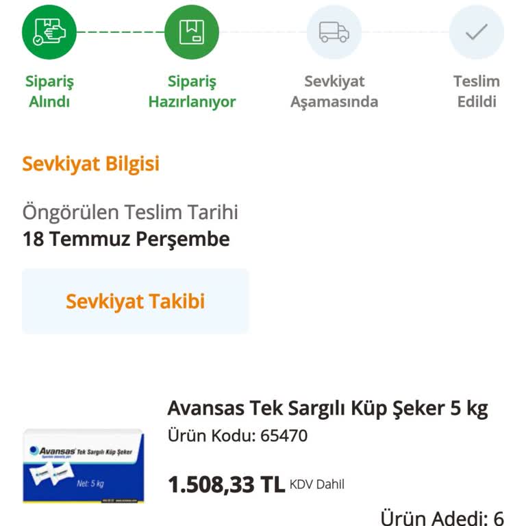 Avansaspro.com Zamanında Teslim Edilmeyen Sipariş.