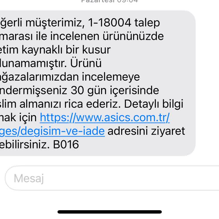 Asics Firması Defolu Ayakkabısını Kabul Etmiyor