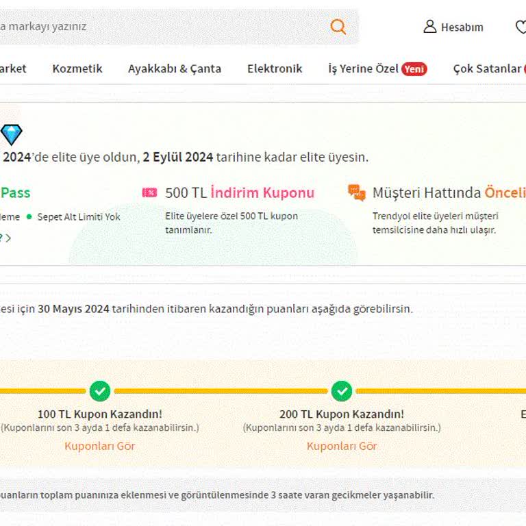 Trendyol 500 TL Hediye Çekimi Tanımlamıyor