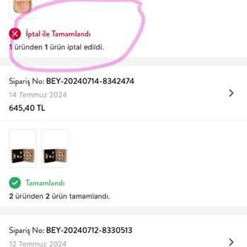 Beymen Ürünüm 2 Defa Tedarik Edilemedi Nedeniyle İptal Edildi