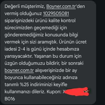 Boyner'de Kullanılamayan İndirim Kuponu
