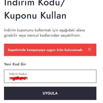 Boyner'de Kullanılamayan İndirim Kuponu