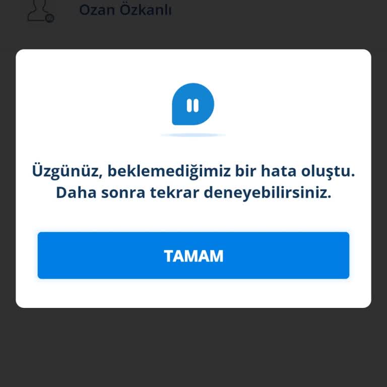 Denizbank Mobil Beklenmeyen Hata