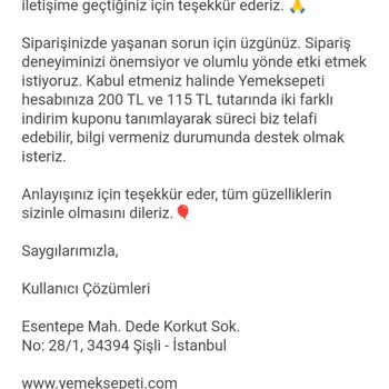 Yemeksepeti Yemek Sepetinin Uğrattığı Mağduriyet