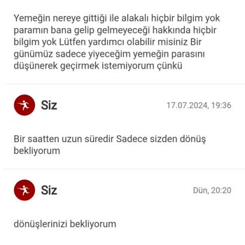 Yemeksepeti Yemek Sepetinin Uğrattığı Mağduriyet