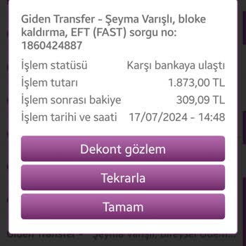 Garanti BBVA Paramın İadesini Talep Ediyorum