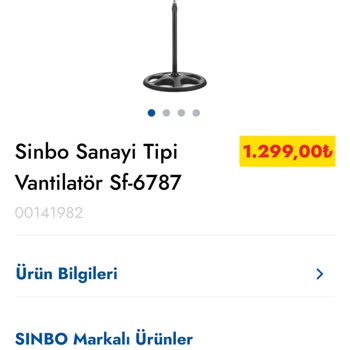 Şok Marketler Şok Cep Market Sinbo Vantilatör