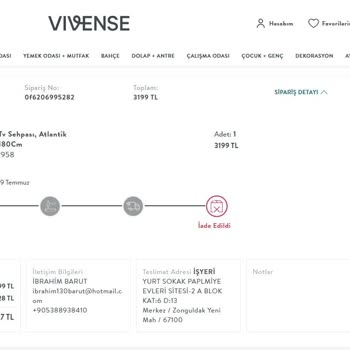 Vivense Ücret İadesini Zamanında Yapmıyor