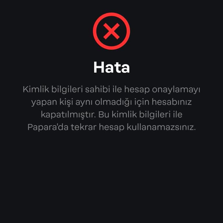 Papara Kimlik Doğrulama Sorunu