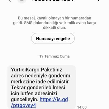 Kargo'dan Gelen Şüpheli Mesajlar