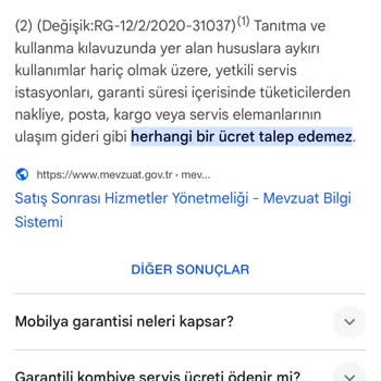 Madrenino Mobilya Arızası İçin Ücret Talep Ediyor