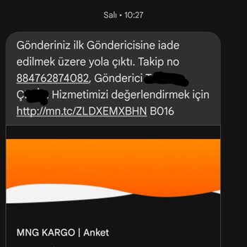 MNG Kargo, Kargomu İş Günü İçerisinde Geri Yolladı Ve İlgilenmedi