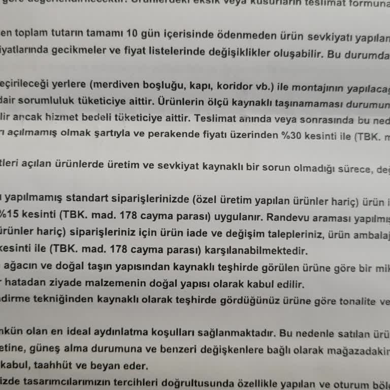 Kelebek Mobilya İptal / İade Yapmıyor