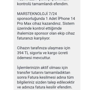 İPhone 14 Pro Çekiliş Mağduru