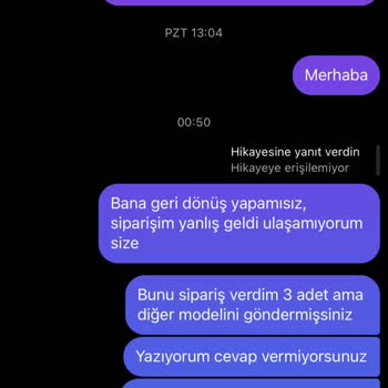 Steelbutik Yanlış Ürünün Gönderim&cevap Vermeme