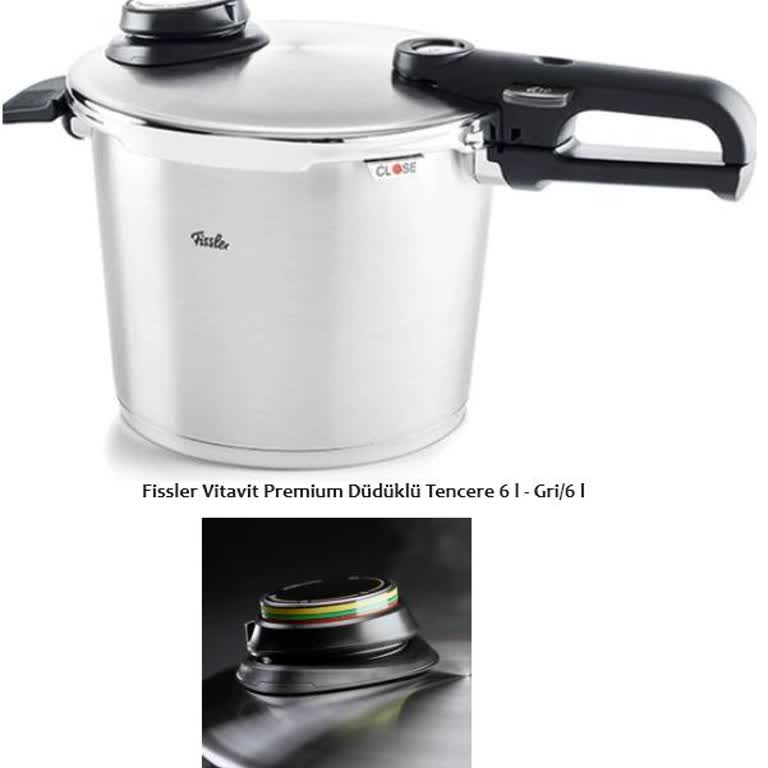 Fissler Vitavit Premium Düdüklü Tencere 6 L - Gri/6 L