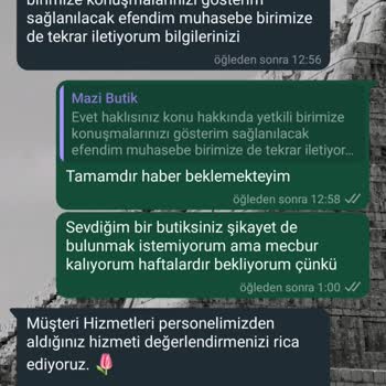 Mazi Butik İade Ettiğim Ürün Parasını Vermediler