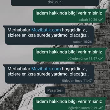 Mazi Butik İade Ettiğim Ürün Parasını Vermediler