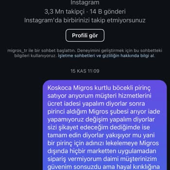 Böcekli Ürün Gönderen Migros