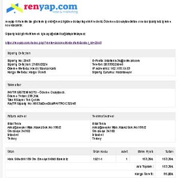 Renyap İade Ücretinin Ödenmemesi