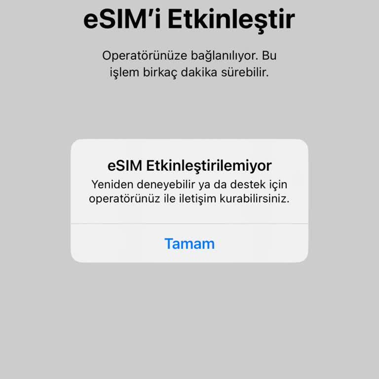 Vodafone E Sim Erişilemiyor
