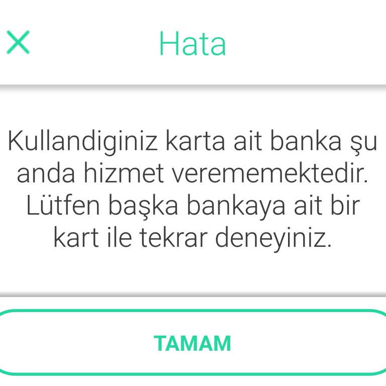 İninal Kartta İşlem Hatası