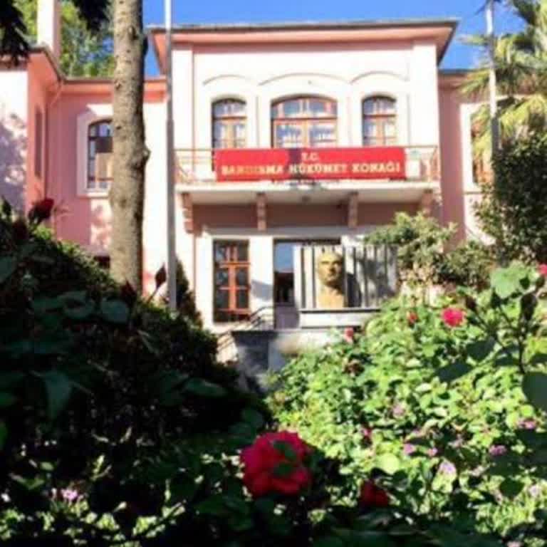 T. C. Cumhurbaşkanlığı Bandırma Kaymakamlığı Girişindeki Açık Kapıdaki Bayan Kovdu