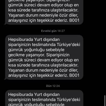 Hepsiburada Gümrük Yoğunluğu Bahanesi İle Gelmeyen Kargo