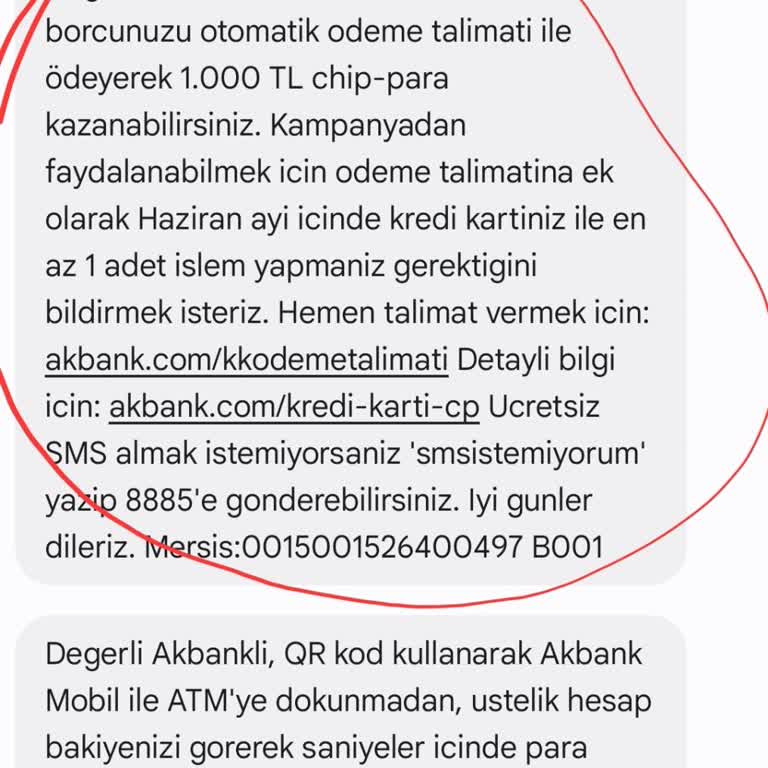 Akbank Chip Para Yüklenmiyor
