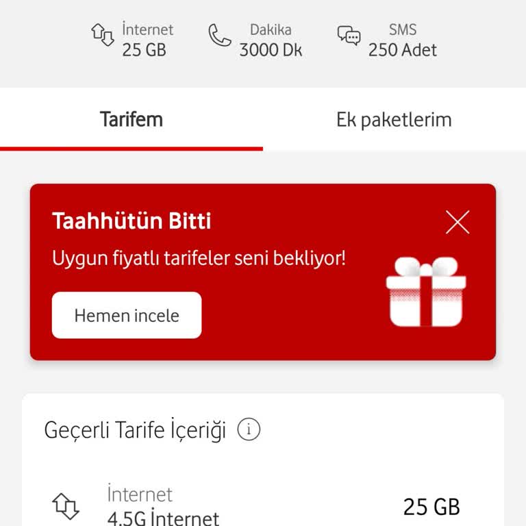 Vodafone Taahhüt Sonrası Fatura Pahalılığı