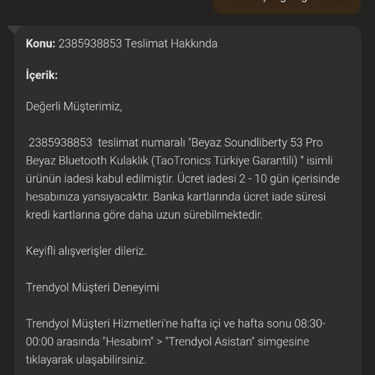 Taotronics Trendyol Sorun Çözme Değişim İşlemi