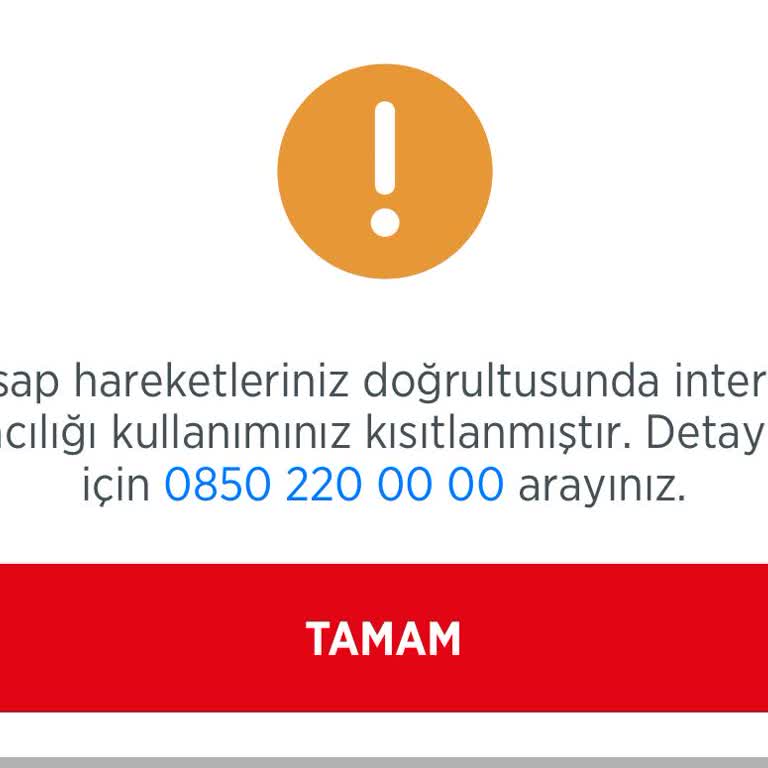 Ziraat Bankası Ziraat İşlem Kısıtı