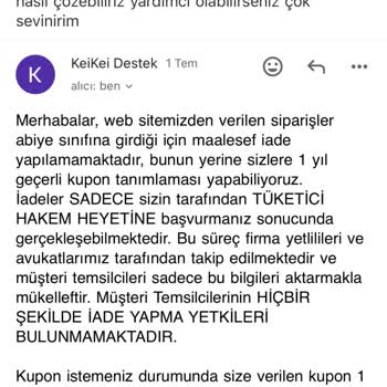 Keikei İade Kabul Etmeme Sorunu