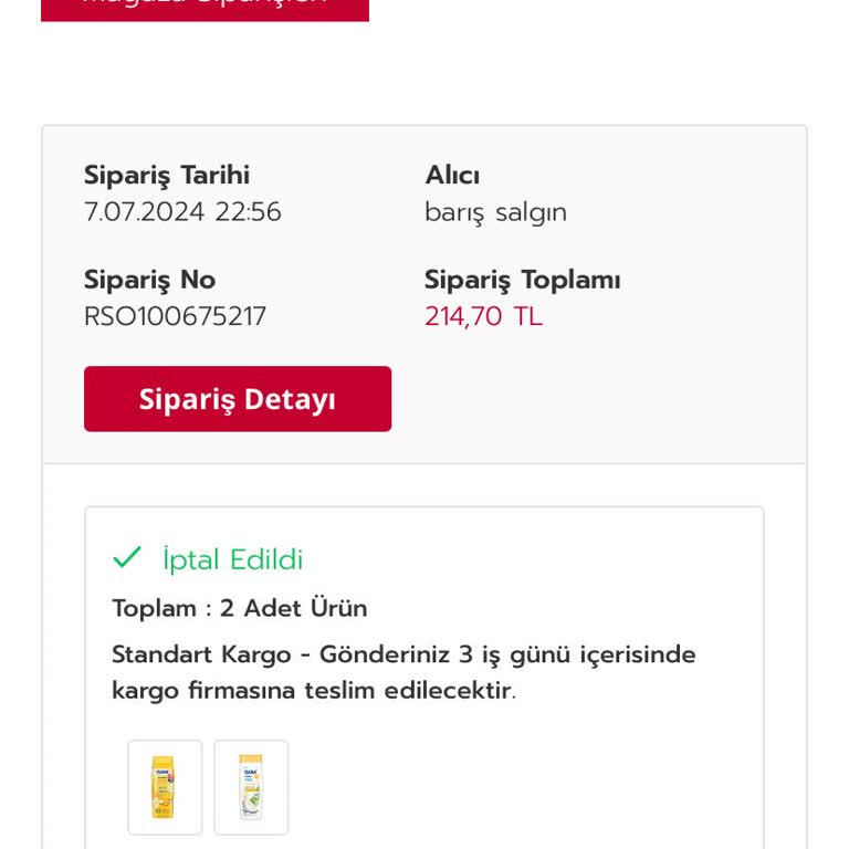 Rossmann Saçma Şekilde Ürün İptali