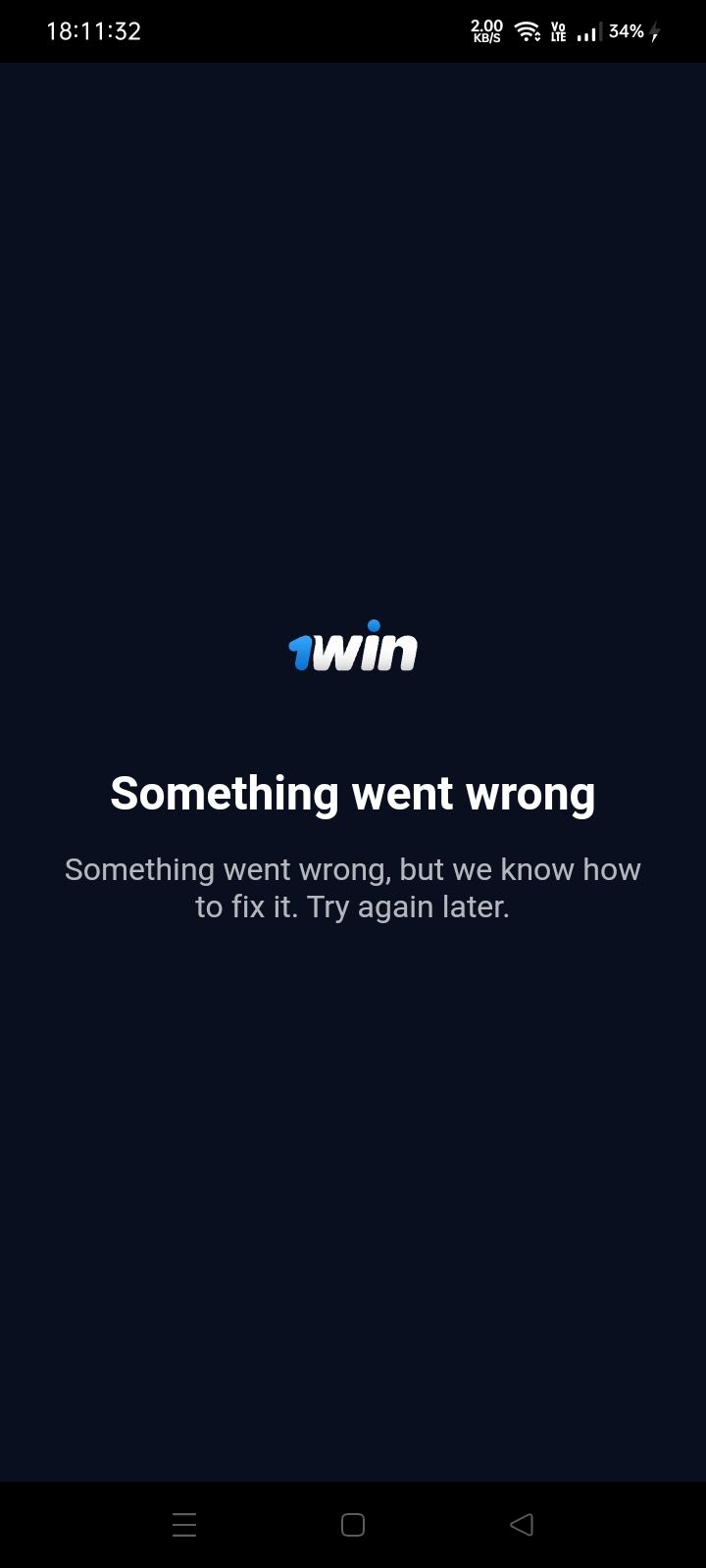 Chyba přístupu k 1win app