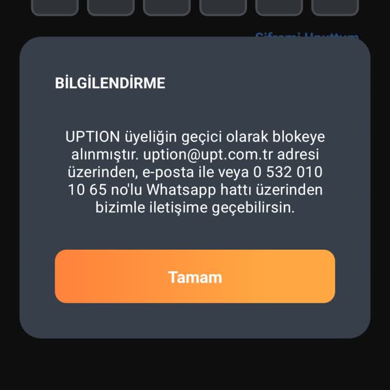 Uption Hesap Kısıtı İtiraz