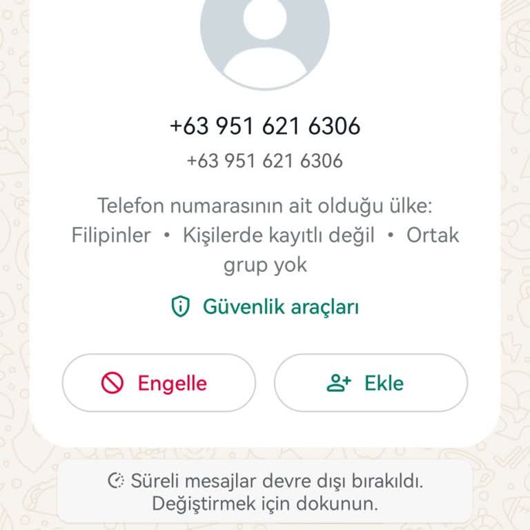 WhatsApp Yabancı Birinden Telefonuma Mesaj Geldi