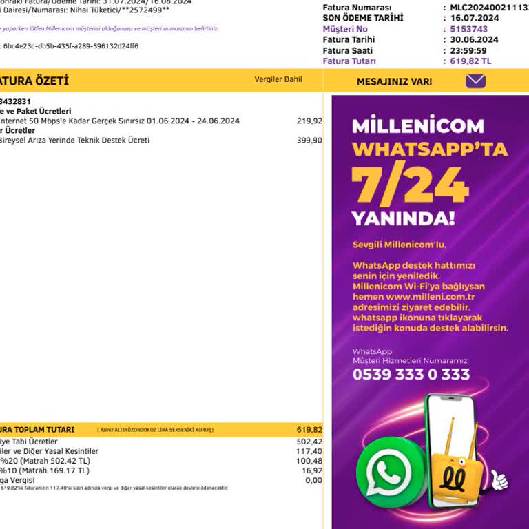 Millenicom'un Kapatmaya Karşılık Almaya Çalıştığı Ceza Ücreti