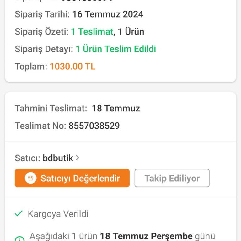 Aras Kargo Geç Kalmış Kargo
