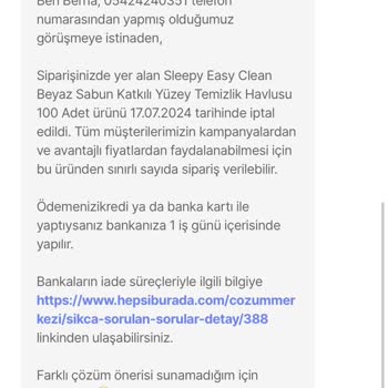 Hepsiburada Sipariş İptal Edilmesi Bilgim Dışında