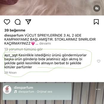 Diesparfum (Instagram) Şikayetim