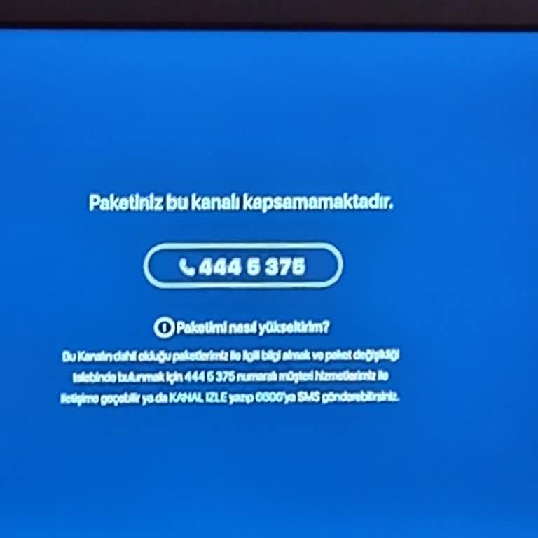 Türk Telekom Paketiniz Bu Kanalı Kapsamamaktadır.